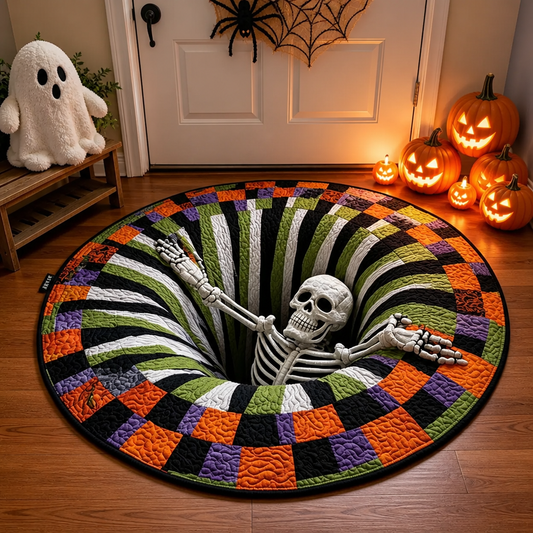 BigTeef™ - 3D Skeleton Optical Illusion Halloween Round Rug